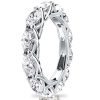 Marquise Cut Cubic Zirconia Eternity Wedding Band in Sterling Silver