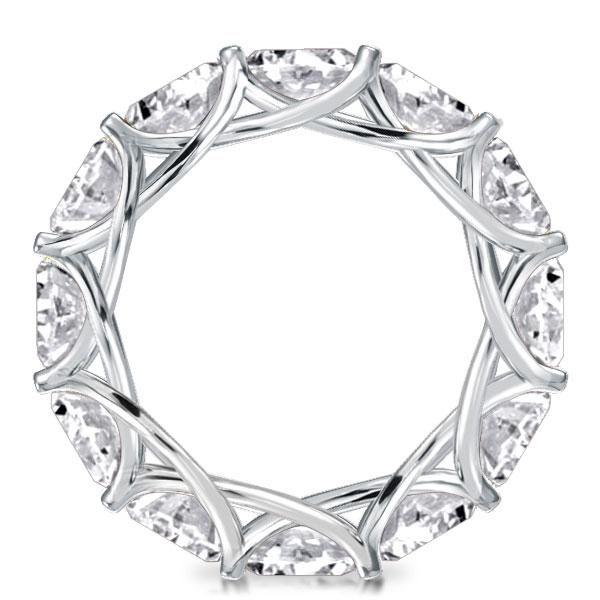 Marquise Cut Cubic Zirconia Eternity Wedding Band in Sterling Silver