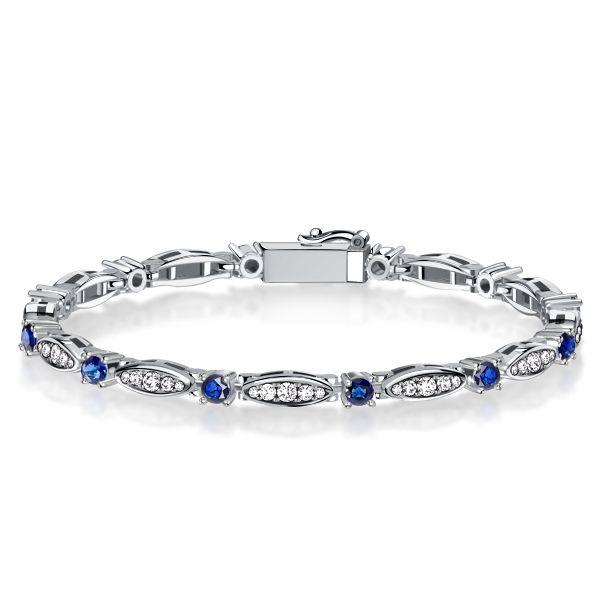 Sterling Silver Blue Sapphire Bracelet - Dainty & Elegant - 6-9 Inches