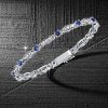 Sterling Silver Blue Sapphire Bracelet - Dainty & Elegant - 6-9 Inches