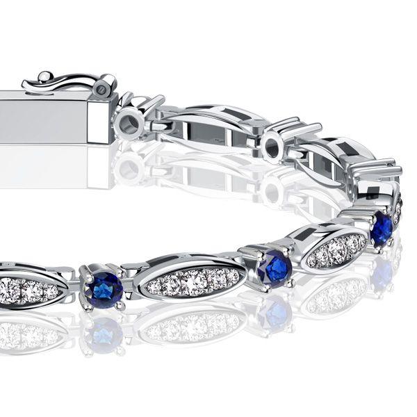 Sterling Silver Blue Sapphire Bracelet - Dainty & Elegant - 6-9 Inches