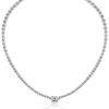 Cushion Cut Cubic Zirconia Eternity Necklace in Sterling Silver