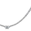 Cushion Cut Cubic Zirconia Eternity Necklace in Sterling Silver