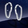 Heart White Sapphire Hoop Earrings - Sterling Silver (925)