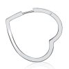 Heart White Sapphire Hoop Earrings - Sterling Silver (925)