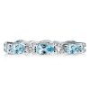 Pear Shaped Aquamarine Eternity Band in Sterling Silver with Rhodium Plating