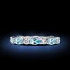 Pear Shaped Aquamarine Eternity Band in Sterling Silver with Rhodium Plating