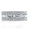 Sterling Silver Triple Band White Sapphire Eternity Ring Set