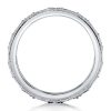 Sterling Silver Triple Band White Sapphire Eternity Ring Set