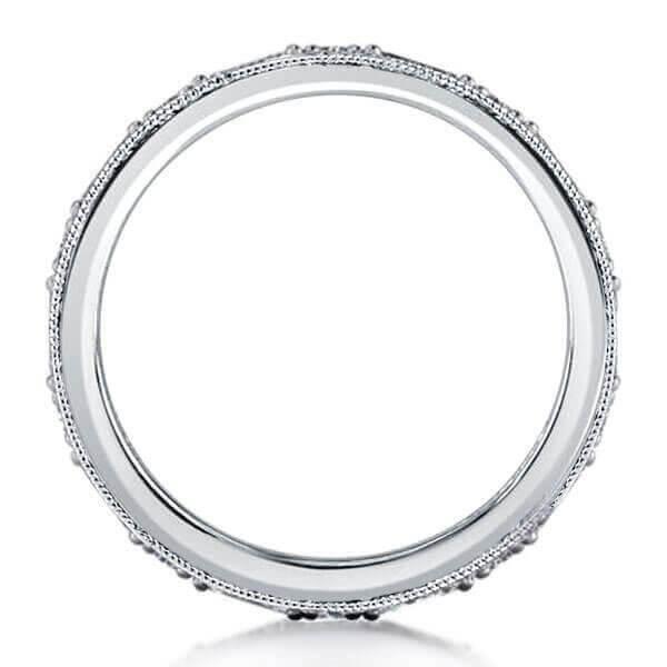Sterling Silver Triple Band White Sapphire Eternity Ring Set