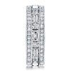 Sterling Silver Triple Band White Sapphire Eternity Ring Set