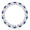 2.24 CT. TW. Round Cut Blue Sapphire Eternity Ring for Women in Rhodium Plated Sterling Silver