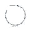 Sterling Silver Plated White Sapphire Milgrain Bezel Round Cut Hoop Earrings (5.00 CTW)
