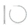 Sterling Silver Plated White Sapphire Milgrain Bezel Round Cut Hoop Earrings (5.00 CTW)