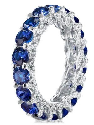 Sterling Silver Round Cut CZ Wedding Band for Women - Eternity Ring