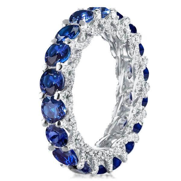 Sterling Silver Round Cut CZ Wedding Band for Women - Eternity Ring