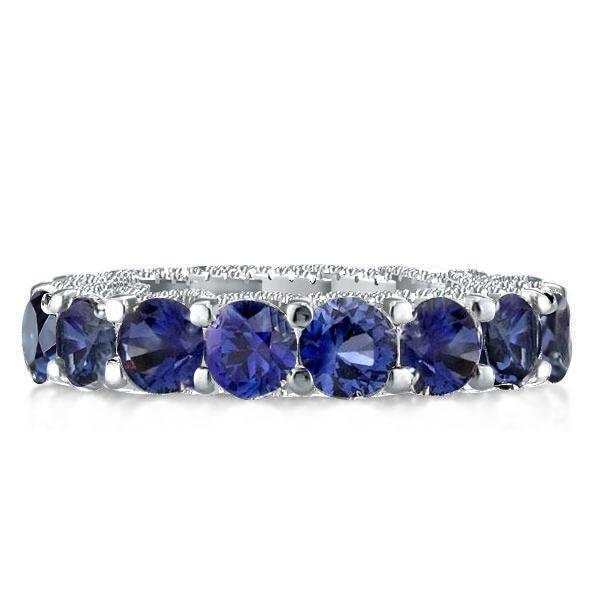Sterling Silver Round Cut CZ Wedding Band for Women - Eternity Ring