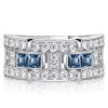 1.03 CT. Blue Topaz Round Cut Wedding Band for Women in Sterling Silver