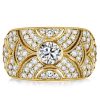 Vintage Style White Sapphire Wedding Band - 925 Sterling Silver Bezel Setting