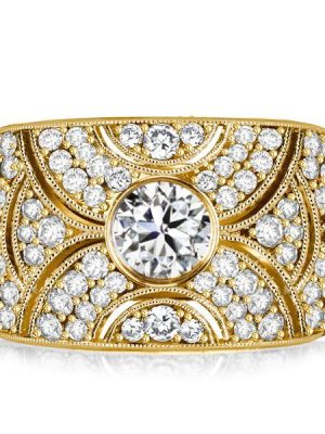 Vintage Style White Sapphire Wedding Band - 925 Sterling Silver Bezel Setting