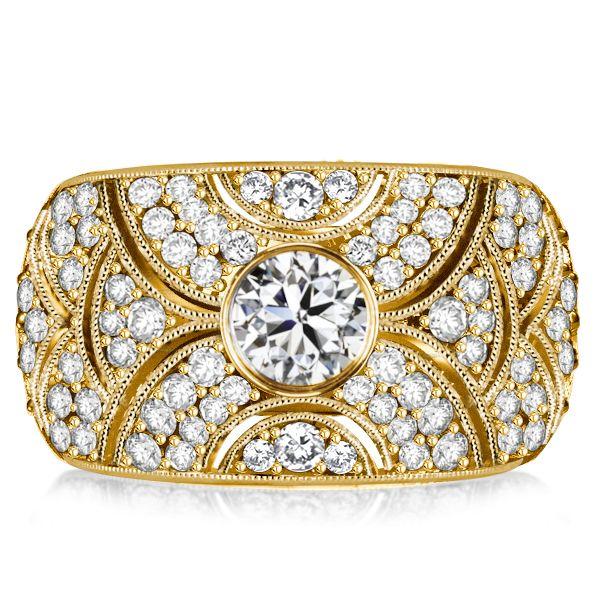Vintage Style White Sapphire Wedding Band - 925 Sterling Silver Bezel Setting