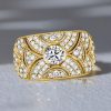 Vintage Style White Sapphire Wedding Band - 925 Sterling Silver Bezel Setting