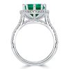 Affordable 3-Piece Halo Pear Cut Emerald Color Sapphire Wedding Ring Set in Sterling Silver