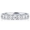 Sterling Silver French Setting Round CZ Eternity Band Ring for Women