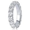 Sterling Silver French Setting Round CZ Eternity Band Ring for Women