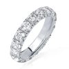 Sterling Silver French Setting Round CZ Eternity Band Ring for Women
