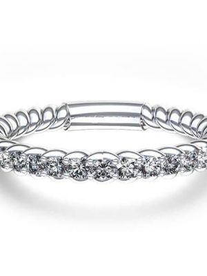 Sterling Silver Rope Design Wedding Band - Eternity Ring - 0.26 CT. TW.