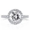 Sterling Silver Halo Engagement Ring with 2.75 CT Center Stone