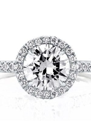 Sterling Silver Halo Engagement Ring with 2.75 CT Center Stone