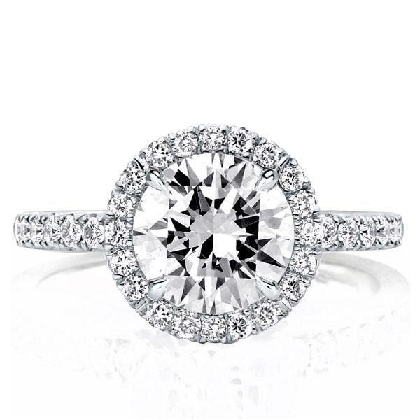 Sterling Silver Halo Engagement Ring with 2.75 CT Center Stone