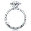 Sterling Silver Halo Engagement Ring with 2.75 CT Center Stone