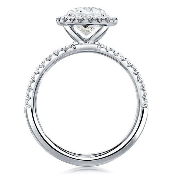 Sterling Silver Halo Engagement Ring with 2.75 CT Center Stone