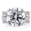 3-Piece Sterling Silver Engagement and Wedding Ring Set with 10.54 CTW Simulated Stones