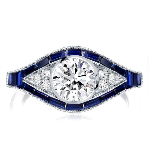 Vintage Style Bezel Set Sterling Silver Engagement Ring with 1.25 CT Center Stone