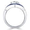 Vintage Style Bezel Set Sterling Silver Engagement Ring with 1.25 CT Center Stone