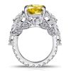 Radiant & Pear Cut Yellow Sapphire Engagement Ring - Sterling Silver