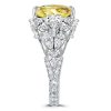 Radiant & Pear Cut Yellow Sapphire Engagement Ring - Sterling Silver