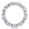 Emerald & White Sapphire Eternity Band in Sterling Silver