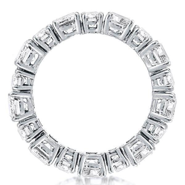 Emerald & White Sapphire Eternity Band in Sterling Silver