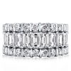 Triple Row Cubic Zirconia Wedding Band in Sterling Silver (8.06 ctw)