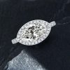 Marquise Halo Engagement Ring - 925 Sterling Silver, 2.50 CT Center Stone