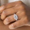 Marquise Halo Engagement Ring - 925 Sterling Silver, 2.50 CT Center Stone