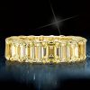 8.50 CT. TW. Golden Emerald Topaz Eternity Wedding Band | 18K Gold Plated Sterling Silver