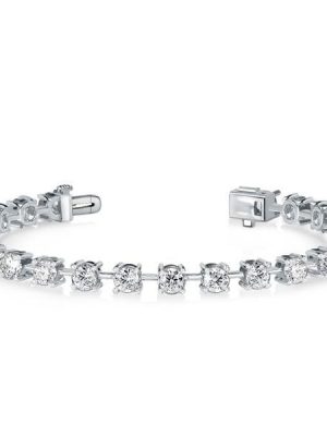 Sterling Silver Round Cut White Sapphire Tennis Bracelet | 11.50 CTW