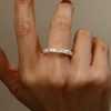 2.05 CT. TW. Emerald & Round Cut White Sapphire Band Ring in 18K Gold Plated Sterling Silver