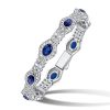 Art Deco Blue Sapphire Bracelet - 925 Sterling Silver Wedding Bracelet